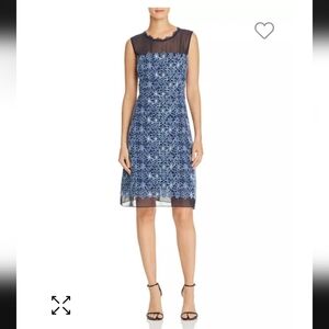 Elie Tahari | Dresses | Elie Tahari Womens Navy Blue Lacedetail Dress With  Bowtie Waist | Poshmark